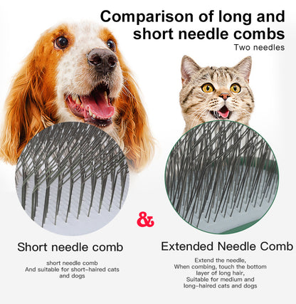 Historee Pet Fluffy Comb: Effortless Grooming for Large Pets in Green and Pink!